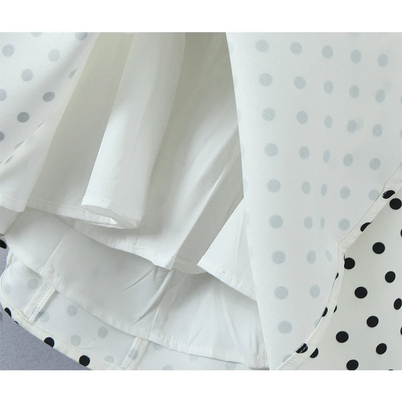 Retro Polka Dot Halter Mini Dress Backless A-Line