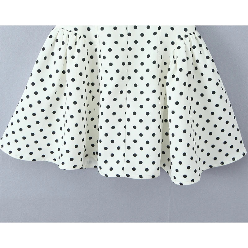 Retro Polka Dot Halter Mini Dress Backless A-Line